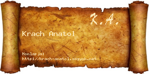 Krach Anatol névjegykártya